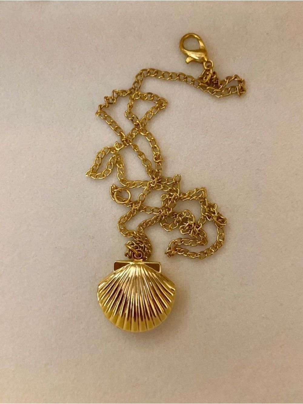 Mermaid Gold Shell Locket Necklace